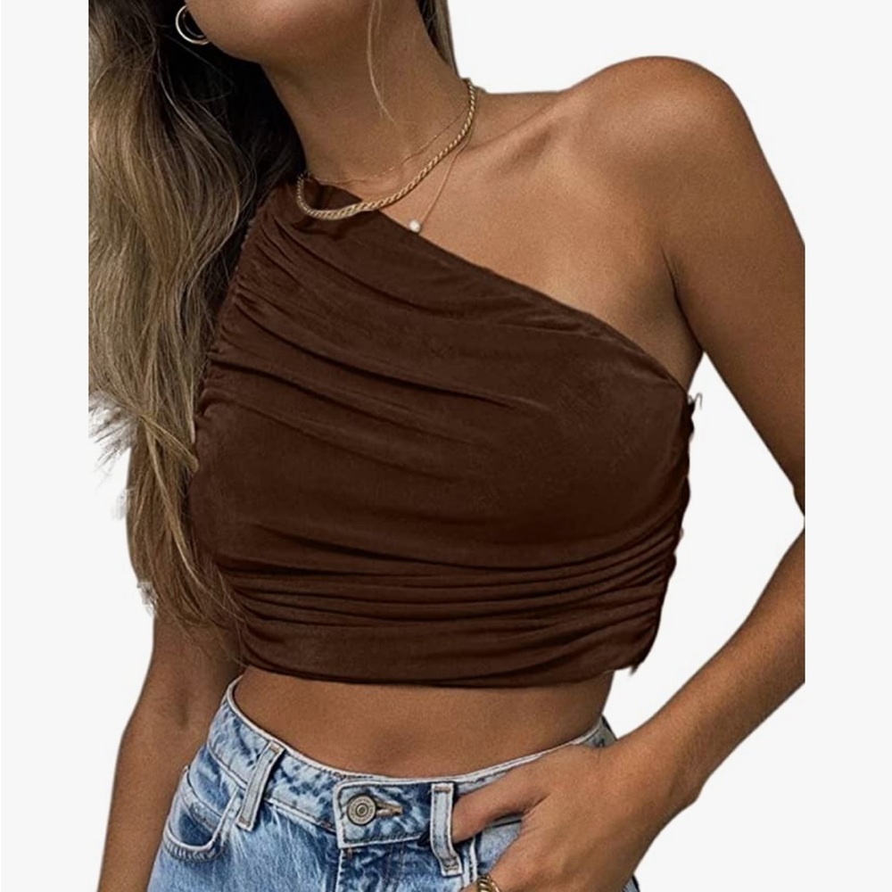 Brown going out crop top